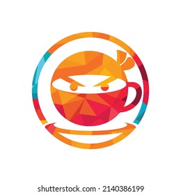 Ninja coffee vector logo design. Logo for café, restaurant, bar etc.	