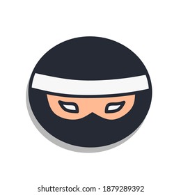 ninja, cool ninja head vector illustration, simple minimalist design, for mascot logo illustration.