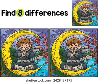 Ninja and Crescent Moon Find The Differences