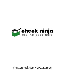 ninja cross check icon shape logo template