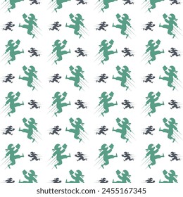 Ninja delivery sensitive trendy multicolor repeating pattern vector illustration design
