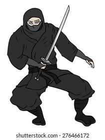 Black Ninja Cartoon Stock Vector (Royalty Free) 432092800 | Shutterstock