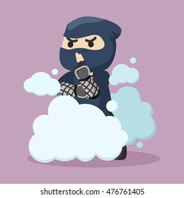ninja disappear illustration design