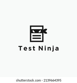 ninja with document logo design vector illustration