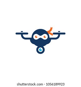 Ninja Drone Logo Icon Design