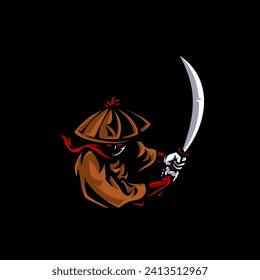 ninja e sport or club logo vector concept