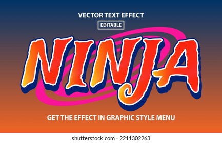 Ninja Editable Text Effect Style