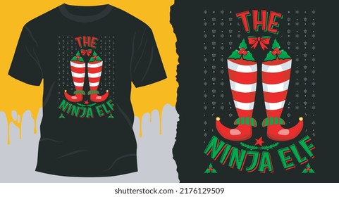The Ninja Elf funny T-Shirt Design