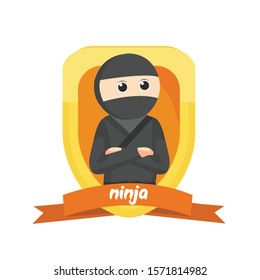 ninja in emblem design illustration