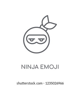 Ninja emoji linear icon. Modern outline Ninja emoji logo concept on white background from Emoji collection. Suitable for use on web apps, mobile apps and print media.