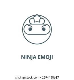 Ninja emoji vector line icon, linear concept, outline sign, symbol