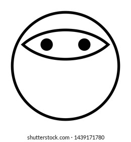 ninja emoticon flat style vector