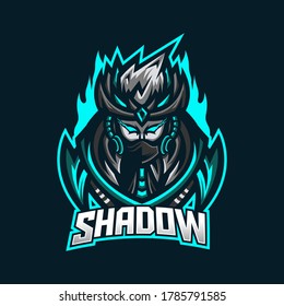 Ninja Esport Gaming Mascot Logo Template For Streamer Team. Esport Logo Design With Modern Illustration Concept Style For Badge, Emblem And Tshirt Printing