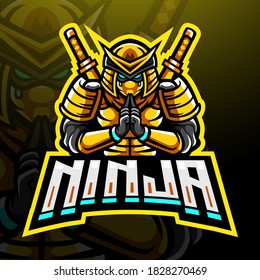 Ninja esport logo mascot design