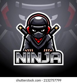 Ninja esport logo mascot design