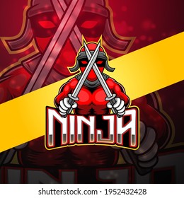 Ninja esport mascot logo design