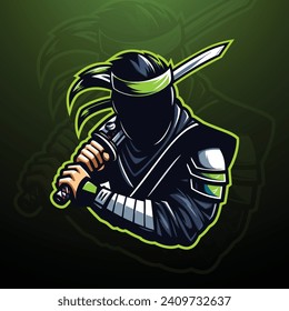 ninja E-sports gaming mascot logo