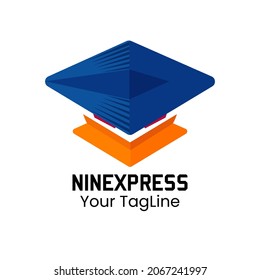 concepto de logotipo de entrega exprés ninja. velocidad, disciplina, perseverancia y amistad