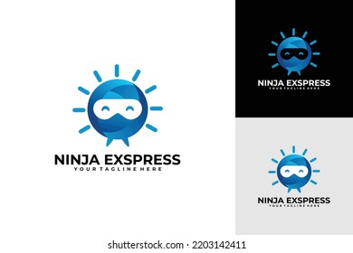 ninja express logo vector design template