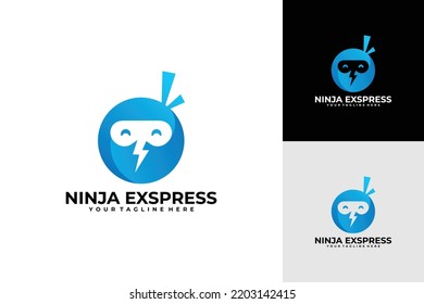 ninja express logo vector design template