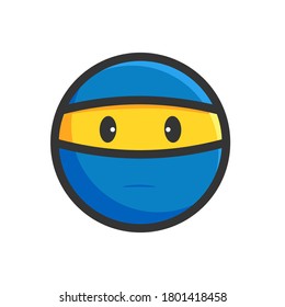 ninja face flat emoji icon