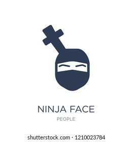 Ninja face icon. Trendy flat vector Ninja face icon on white background from People collection, vector illustration can be use for web and mobile, eps10