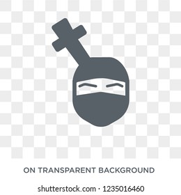 Ninja face icon. Trendy flat vector Ninja face icon on transparent background from People collection. 