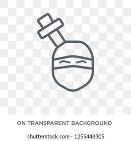 Ninja face icon. Trendy flat vector Ninja face icon on transparent background from People collection. High quality filled Ninja face symbol use for web and mobile