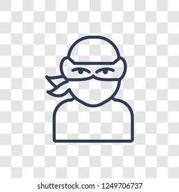 Ninja face icon. Trendy linear Ninja face logo concept on transparent background from People collection