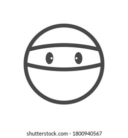 ninja face outline emoji icon