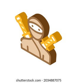 ninja fantasy character isometric icon vector. ninja fantasy character sign. isolated symbol illustration