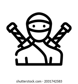 ninja fantasy character line icon vector. ninja fantasy character sign. isolated contour symbol black illustration