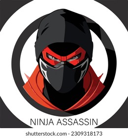 Ninja fashion face logo wearing mask vector 