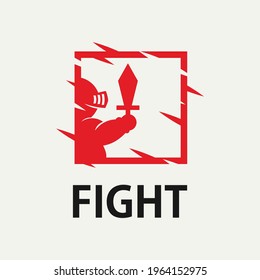 ninja fight character cartoon logo and illustration