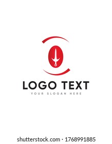 Ninja fighter letter type O logo template, Vector logo for business and company identity 