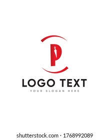 Plantilla de logotipo de tipo P de carta de combate Ninja, logotipo de vectores para identidad empresarial y de empresa 