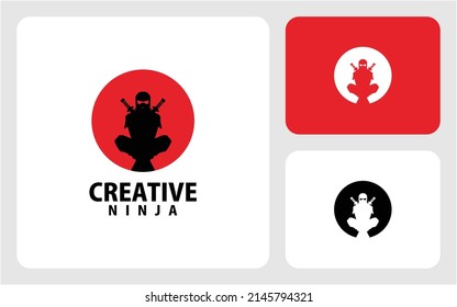 ninja fighter logo vector illustration