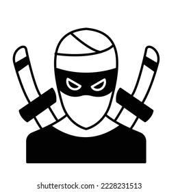 Ninja fighter Vector Icon Fully Editable

