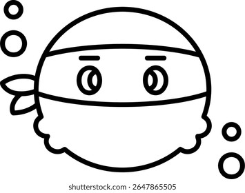 Design de ícone de estilo preenchido Ninja