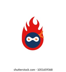 Ninja Fire Logo Icon Design