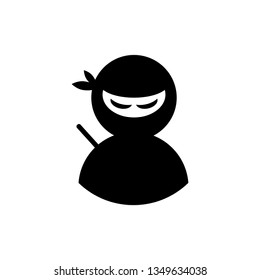 Ninja flat icon vector illustration.