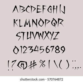 Ninja font - Handwriting  font  -  Vector