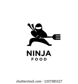 ninja food logo icon designs vector illustration template 