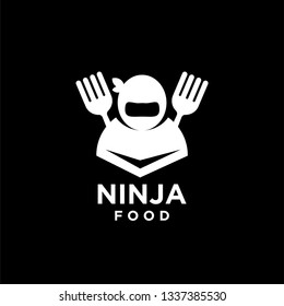 ninja food logo icon designs vector illustration template 
