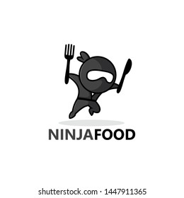 Ninja Food Logo Template Design Vector, Emblem, Design Concept, Creative Symbol, Icon