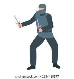 Ninja fork icon. Isometric of ninja fork vector icon for web design isolated on white background
