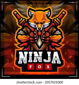 Ninja fox mascot. esports logo design