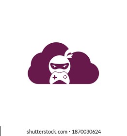 Ninja game cloud shape concept logo design. Ninja Gaming Logo Images Stock Vectors. Ninja Game-pad logo design icon
