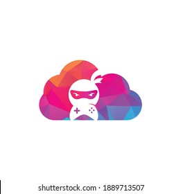 Ninja game cloud shape concept logo design. Ninja Gaming Logo Images Stock Vectors. Ninja Game-pad logo design icon