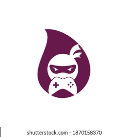 Ninja game drop shape concept logo design. Ninja Gaming Logo Images Stock Vectors. Ninja Game-pad logo design icon